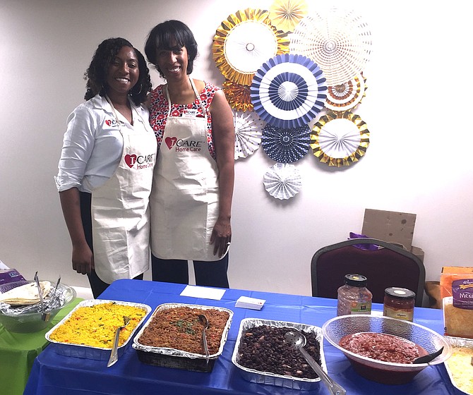 Ashley Ivey Askew, clinical manager at I-CARE Home Care Services, left, and Donna Ivey, founder and administrator of I-CARE, prepare a vegan Mexican lunch as part of a recent Seniors with a Purpose (SWAP) event in Vienna.  Ashley conducts healthy living workshops and seminars throughout the region to demonstrate how to have a more healthy life as part of I-CARE's many home services for seniors.