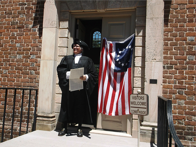 Rev. Dr. Thomas Costa, portraying the Rev. Mr. Massey, rector of Pohick Church in 1776. 