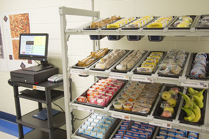 Model of a Grab and Go breakfast kiosk.