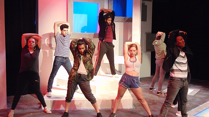 The cast of “Pippin” in rehearsals, presented by the Monumental Theatre Company.