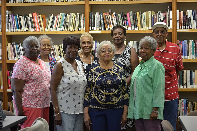 2018 Parker-Gray Alumni Association’s Officers: First row, from left, Ida Gambrell, Helen Toms, Carolyn McCrae and Alice Thompson; back row, from left, Catherine Ward, Pearl Turner, Gertrude Murray, James Beatty and missing Lovell Lee.