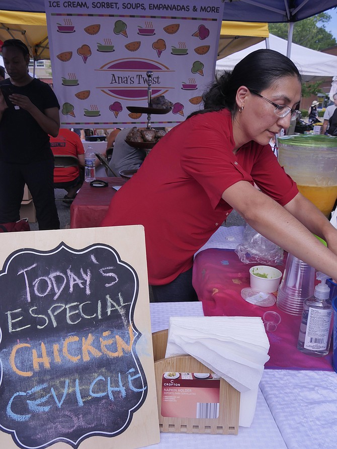 The especial for Ana Garcia's stand at the market today is chicken ceviche "for people who don't like seafood."