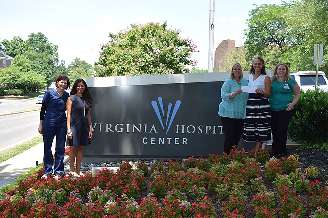 From left: Lesley Daigle, telemedicine coordinator, Outpatient Clinic; Michelle Altman, patient care director, Outpatient Clinic; Betsy Frantz, president, Virginia Hospital Center Foundation; Jennifer Myers, executive director, Jennifer Bush-Lawson Foundation; and Taryn Overman, senior director, Patient Care Services.

