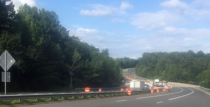 Bridge work over Accotink Creek.