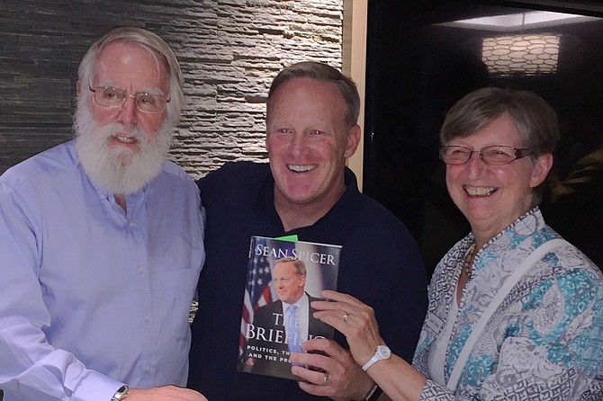 Author Sean Spicer with Gerald Chandler and Jan Bates.