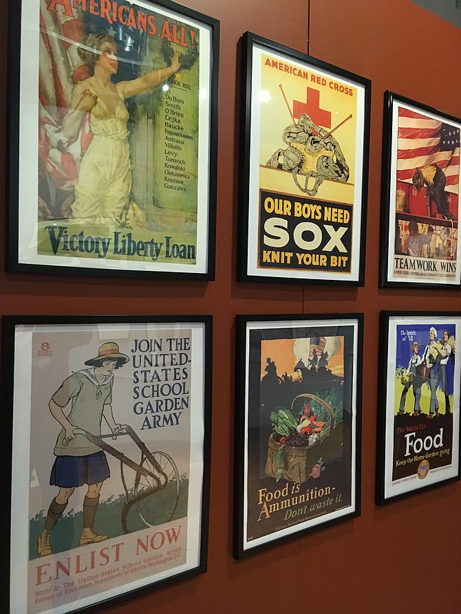 The exhibit ‘Over Here: Americans at Home in World War I’ will be at the Fairfax Museum until the end of September. 