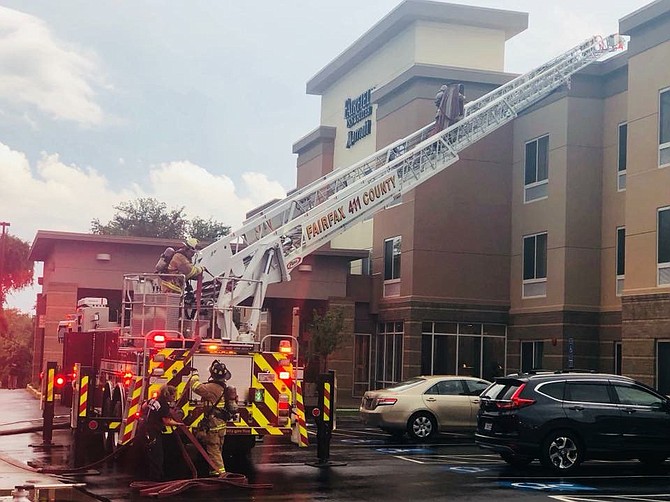 Fairfax County Fire and Rescue responded to a fire at a three-story hotel on Richmond Highway.