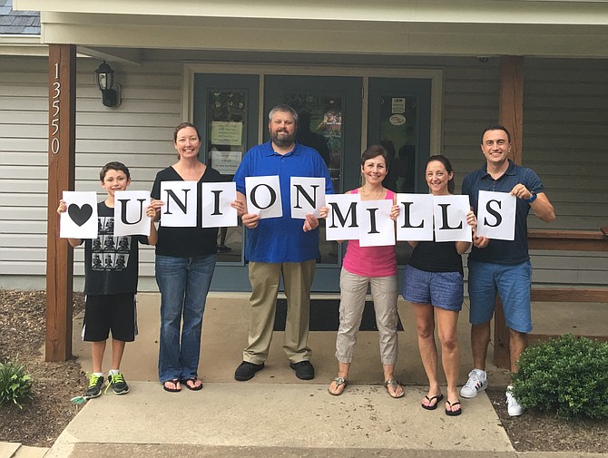 Union Mills pool party volunteers (from left): Franklin Payne, Alexis Payne, Michael Payne, Ingrid Kilmer, Amy Mount, and Bogdan Feldrihan.