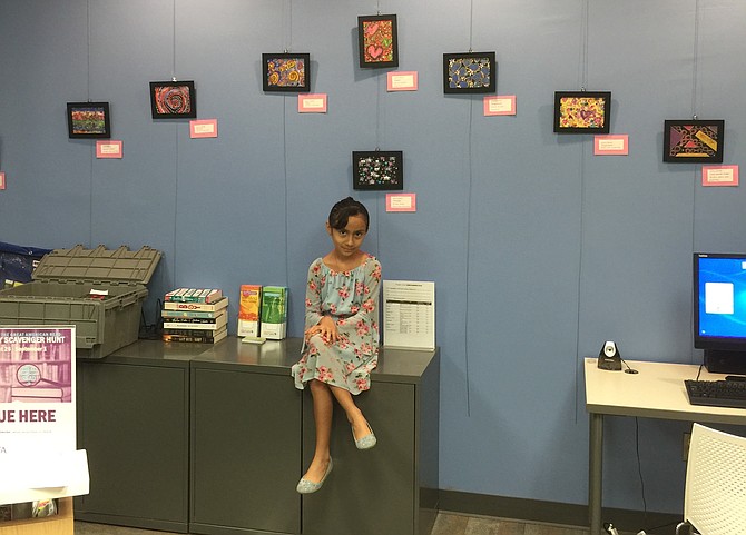 Noura Barka’s exhibit “Kiss the Dream and Smile” is at the  Connection Crystal City Satellite Library at 2117 Crystal Plaza Arcade, Arlington.