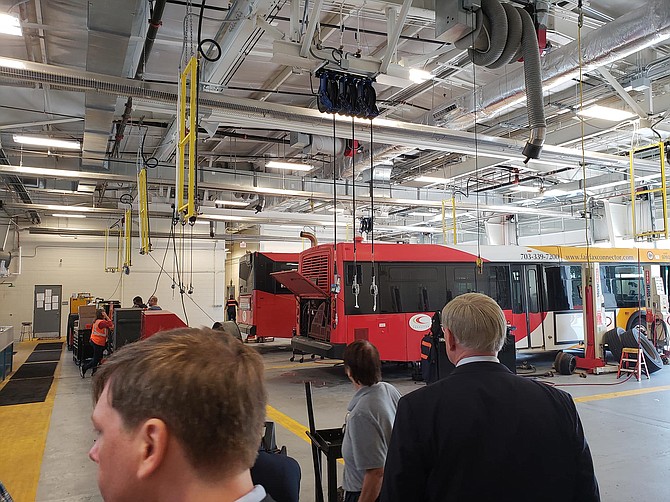 Interior of the newly renovated Fairfax Connector Reston-Herndon operating facility.
