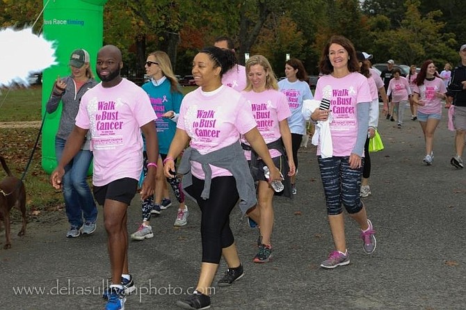 Participants in last year’s Walk to Bust Cancer raised more than $40,000 to help uninsured and underinsured women in the fight against breast cancer. This year’s walk will take place Oct. 14 at Fort Hunt Park.