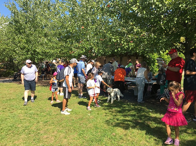 CROP Walk participants gather to register.