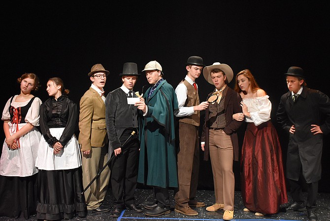 From left are cast members Ashley Andre, Nora Lewis, Matthew Krelovich, Colin Brown, Josh Moore, Hayden Cutler, John Henry Stamper, Keeley Rogers, Braeden Anderson.