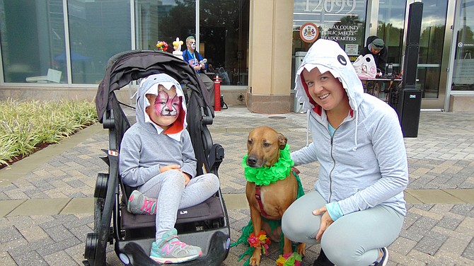 Shannon Johnson of Burke with her daughter Rose and dog Penny.