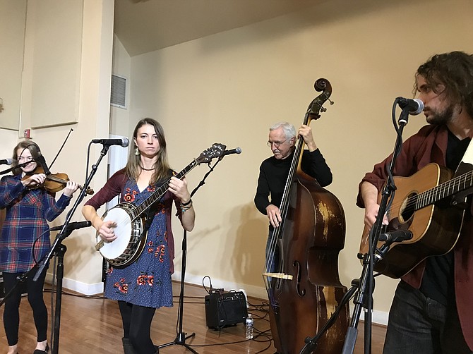 The Gina Furtado Project plays during the 2018-2019 Bluegrass Barn Series at Frying Pan Park. "The audience clearly loved the music and are supporters of LIVE music," said singer-songwriter and acclaimed banjo player, Gina Furtado, named a nominee for the International Bluegrass Music Association (IBMA) Banjo player of the year.