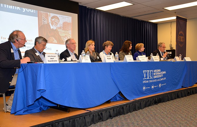 The panel, representing faith-based social justice organizations and Virginia’s elected officials, address the attendees at the annual conference of Social Action Linking Together.