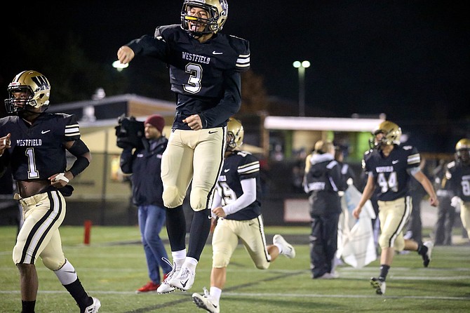 Saadiq Hinton #3 shows emotion before first round game with Yorktown. Hinton had an interception in the opening quarter.