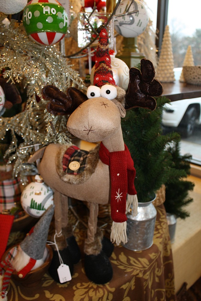 The moose in the window attracted attention at BedHeaders Home in Great Falls.