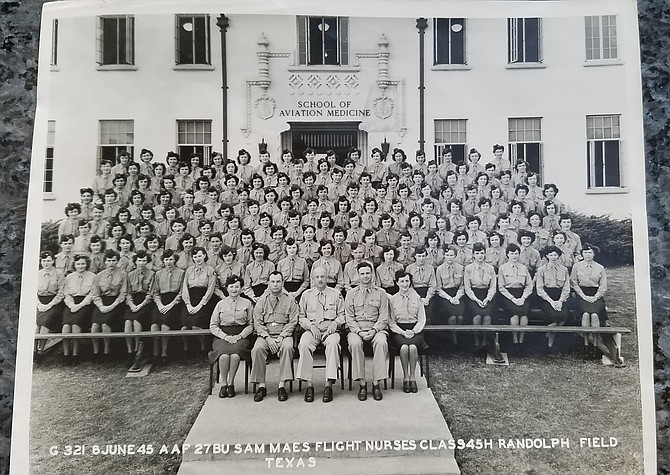 Rand in the graduating class of the U.S. Air Force School of Aviation Medicine in June 1945.