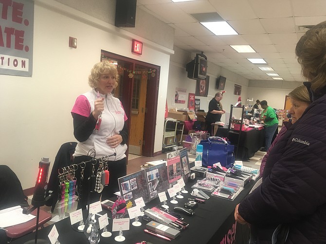 Self-defense gadgets were one part of the gifts available at MVHS.