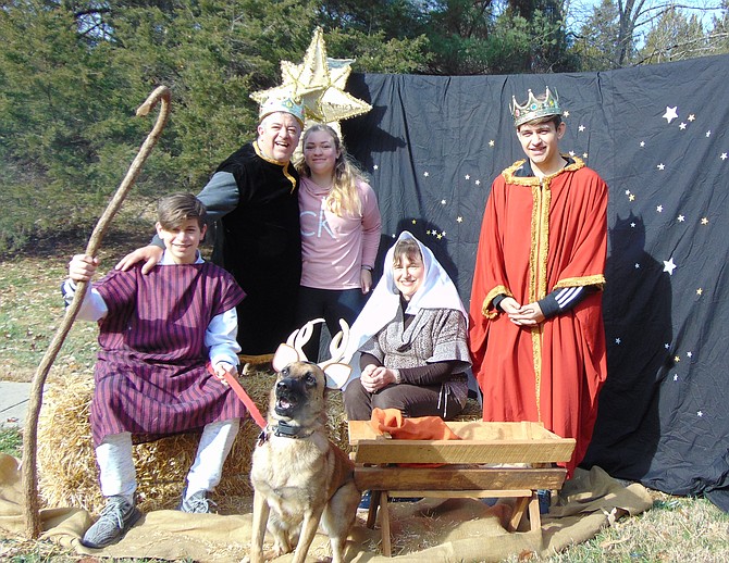 The Bair family of Reston: Mike and Michele with Christian, David, and Autumn with their dog Eva.