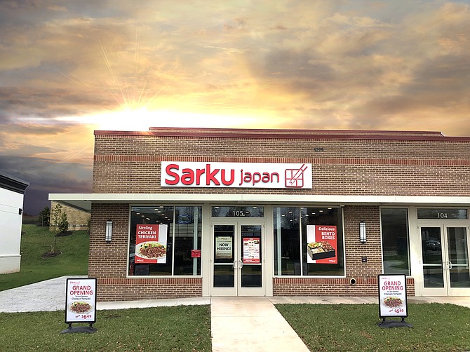 Pictured: New Chantilly location for Sarku Japan. Sarku Japan will celebrate with a grand opening event, December 18, 2018 at 11 a.m. The first 100 customers receive FREE chicken teriyaki for one year.