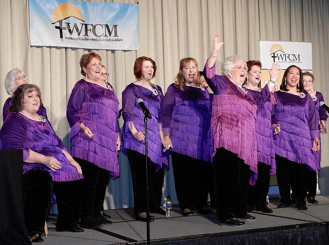 The Potomac Harmony Chorus entertained the crowd at WFCM’s annual dinner.