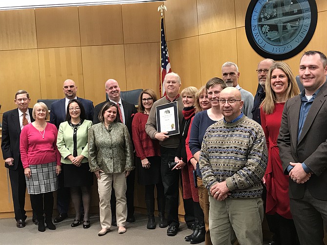 On the occasion of his retirement, the Herndon Town Council presents Doug Day, Department of Public Works, a Certificate of Appreciation for more than 37 years of loyal and dedicated service to the citizens of the Town of Herndon.