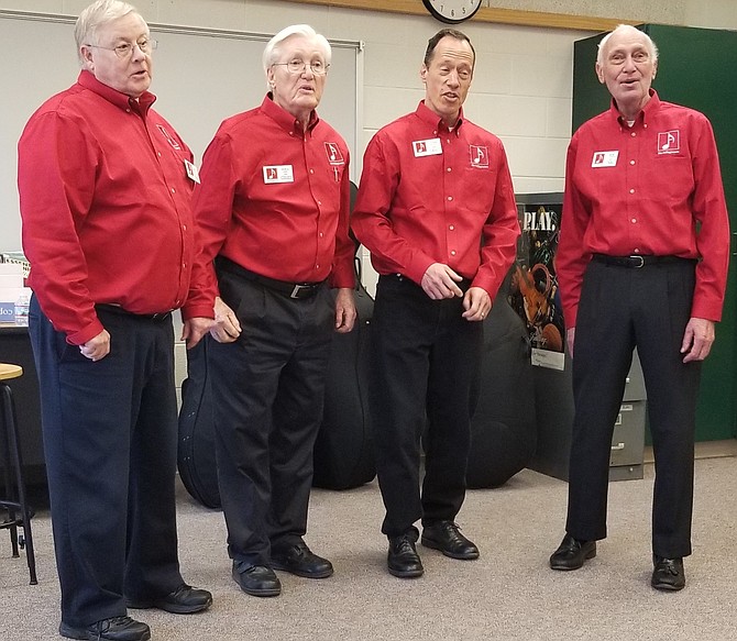 Arlingtones barbershop quartet (from left) Jim Ruddick, Doug First, Todd Minners, and Bob O'Harrow.