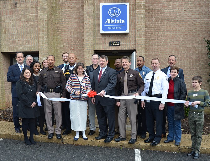 It’s official – Springfield Supervisor Pat Herrity helps Robin Hill of Robin Hill Insurance – along with a host of law enforcement, school and community organization partners -  cut the ribbon, making her agency the first to sponsor an Operation Kidsafe Center in Virginia.