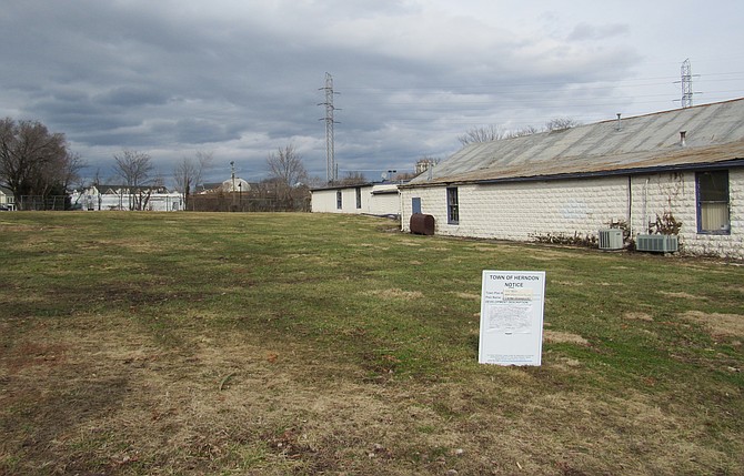 Part of the proposed Herndon Downtown Redevelopment Project area of town-owned land as viewed from the corner of Elden Street and Center Street, Feb. 18, 2019.