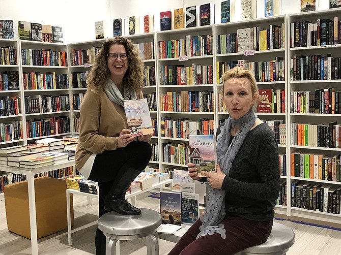 From left: Authors Orly Konig of Gaithersburg, and Erika Marks of Hagerstown, share secrets about writing their books during a very special post-Valentine's "Galentine's Party" produced and hosted by Scrawl Books, Reston Town Center, to benefit Laurel Learning Center, Lake Anne Reston, a child care center operated by Cornerstones.