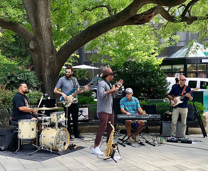 Backbeat Underground, from left: RJ James, Gerald Pierce, Satya Thallam, Brad Booth, John Wedeles.