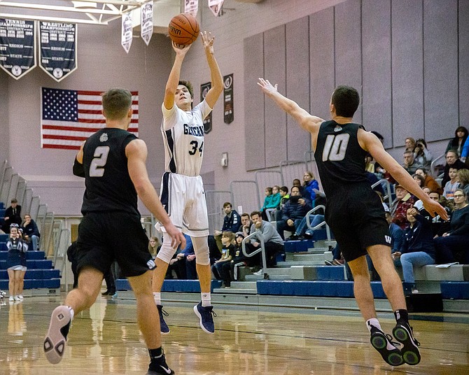 Max Geiseman #34 scored 15 points for the home team Washington-Lee Generals.