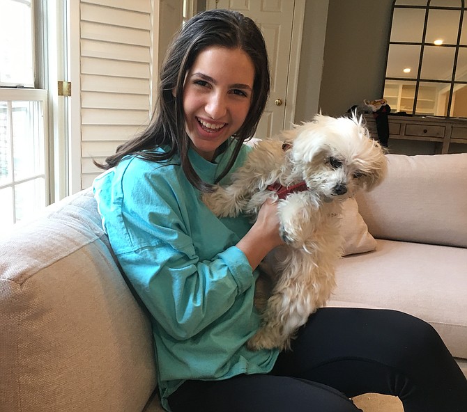 Bullis student Sidney Helfand, with her Maltese Luna, started an online petition encouraging Congress to pass the Preventing Animal Cruelty and Torture Act.