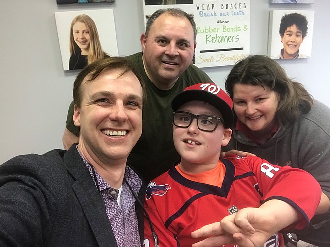 Dr. Brad Hudson of Hudson Orthodontics in Springfield surprises Nathan and family with free braces.