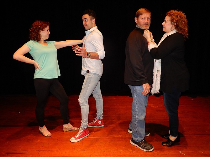 Dueling couples: From left are Cheryl Bolt (as Tanya) and Dante Estrada (as Pepper), and John Totten (as Bill) and Soni Oberleas (as Rosie).