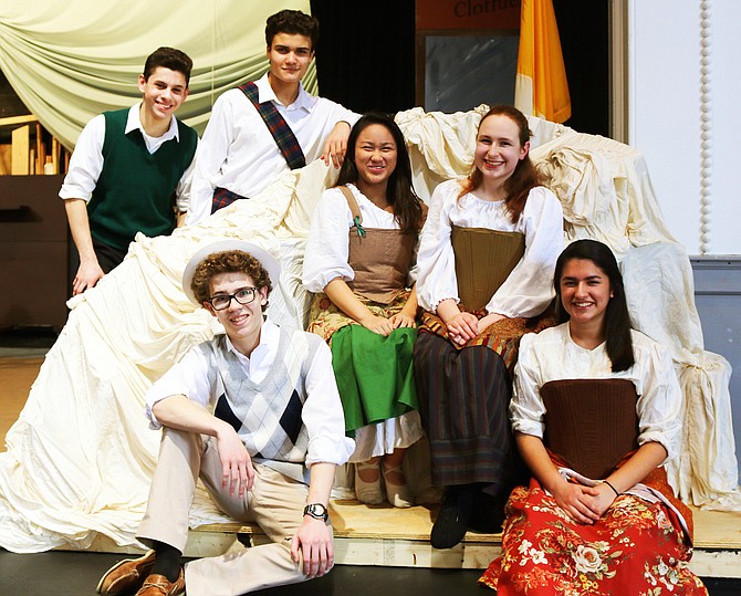 Playing the leads in Paul VI’s “Brigadoon” are (bottom row, from left) Jak Ketron and Caitlin Fernandez; (second row, from left) Maddie Mangilit and Emma Hitchcock; and (back row, from left) Nick Burgos and Nick Herrera.