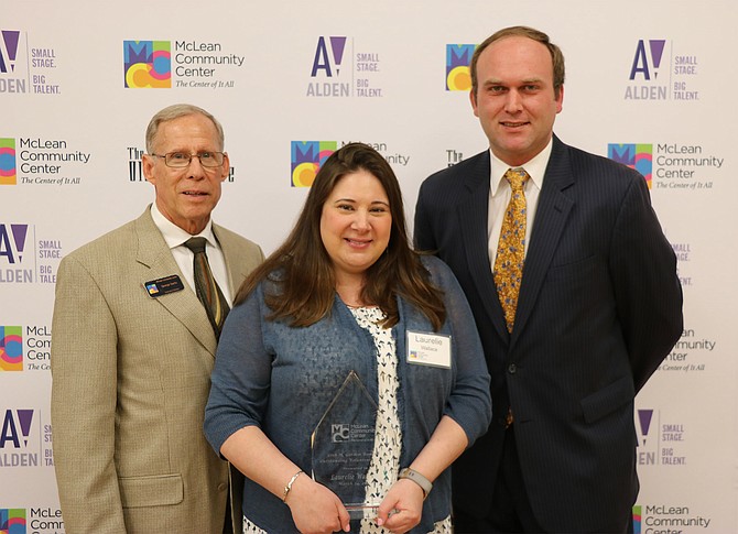 MCC Executive Director George Sachs, 2018 H. Gordon Randall Outstanding Volunteer Service Awardee Laurelie Wallace and MCC Governing Board Chair Paul Kohlenberger.