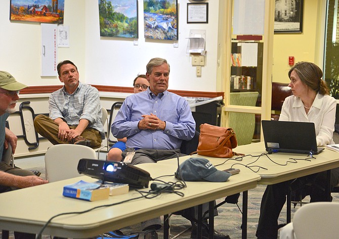 At the table – Bruce McGranahan, Director, Site Development and Inspections Division for Fairfax County, and Camylyn Lewis, Senior Engineer III, discuss stormwater management, using case-study with a current development application in Great Falls.