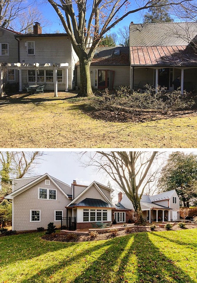 Photos “before” and “after” illustrating Daniels Design & Remodeling award-winning work.