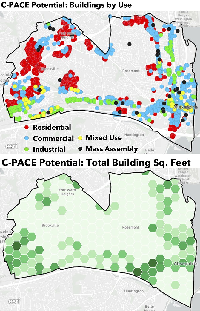 Some 2,000 of Alexandria’s buildings, comprising a combined 24 million square feet of floor space, could utilize C-PACE financing, according to the Virginia Energy Efficiency Council, a nonprofit. In particular, last year about two-thirds of Alexandria’s office building space was rated as Class B or Class C, which potentially won’t attract top rent-paying companies.