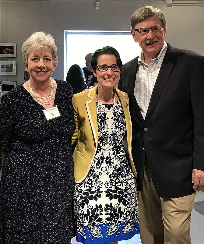 Penny Helpern, President, Herndon Village Network; Sen. Jennifer Boysko, (D-33); and Supervisor John Foust (D-Dranesville) at HVN's fourth birthday party.