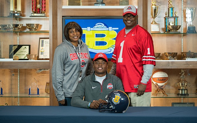 Dwayne Haskins with his parents, Dwayne Haskins Sr. and Tamara Haskins. “I wouldn’t be able to call myself an NFL player without the support of my family, especially my Mama,” said Haskins in a tweet the day after the Redskins drafted him.