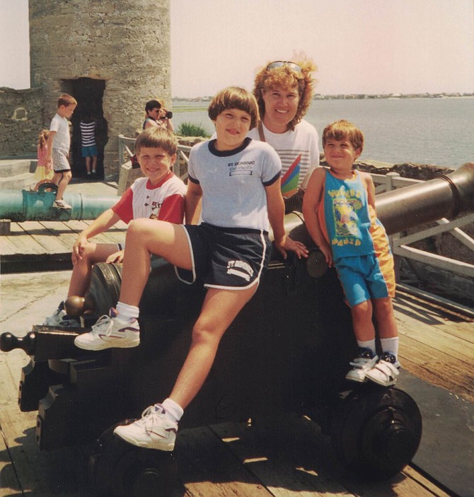 Favorite Memories: Brian, Claire and Stephen with their beloved mother Jennifer Maloney, holding down the fort in their cool 90s duds.