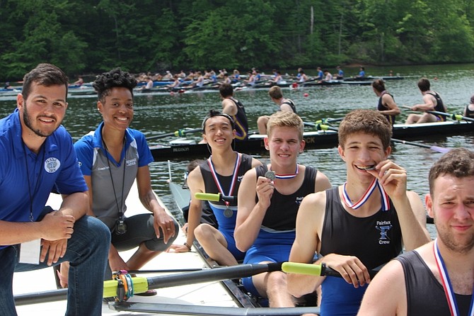 The Men's second Varsity 4 boat earned Silver medals.