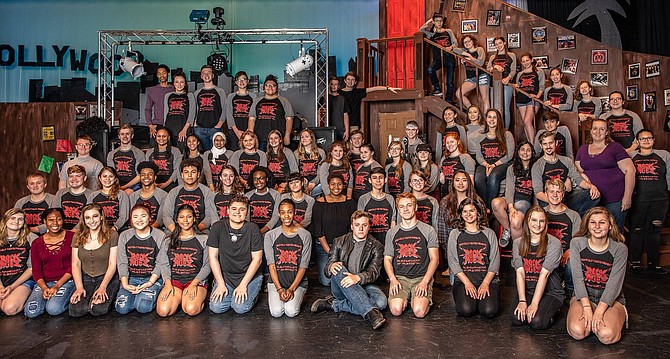 The cast and crew of Westfield’s Cappie-nominated musical, “Rock of Ages.” (Director Rachel Harrington is on right, in purple).