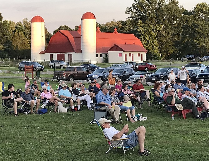 Concert-goers at Grist Mill Park.