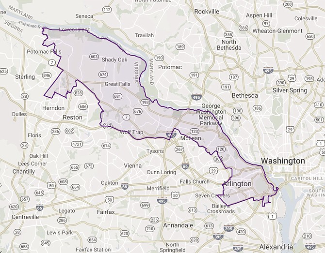 Virginia’s 31st state Senate District stretches from Arlington Mill through Lyon Park and Cherrydale into Langley and Great Falls.