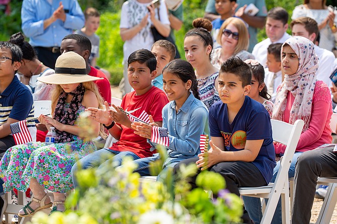 Thirty-nine children became U.S. citizens at the event.